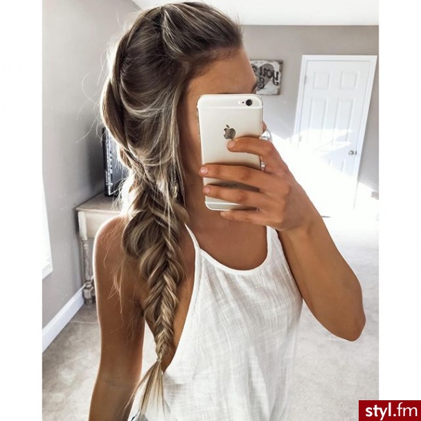 Blond Warkocze Proste Na co dzień Długie Fryzury