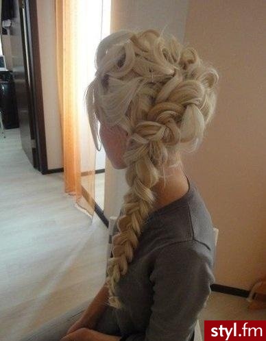 Blond Warkocze Kręcone Ślubne Długie Fryzury