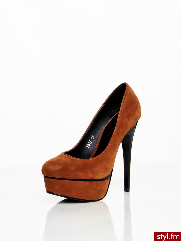 Heppin Czółenka Model 5877 Khaki - Czółenka Buty Moda