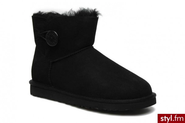 Ugg Australia PÓŁBUTY I BOTKI MINI BAILEY BUTTON BY UGG AUSTRALIA (Czarny) - Botki Buty Moda