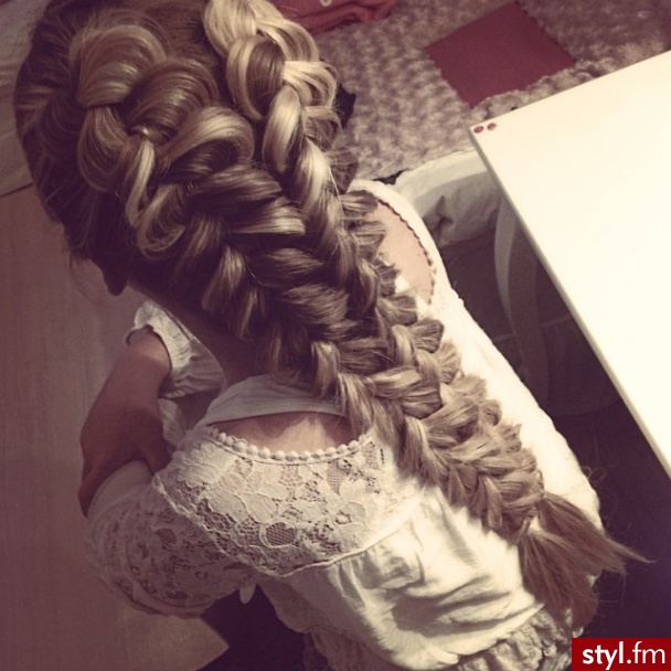 Blond Warkocze Proste Na co dzień Długie Fryzury
