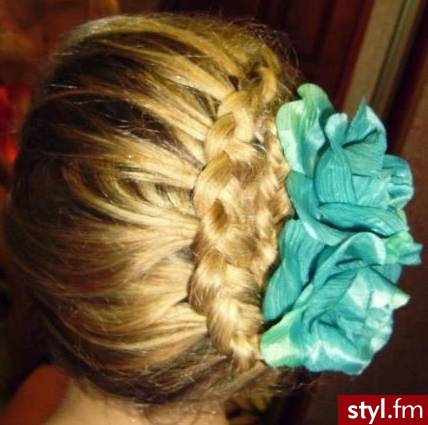 ;) - Blond Warkocze Proste Wieczorowe Długie Fryzury