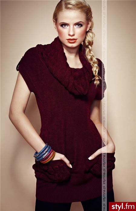 ciemny brąz Sweter LO1308 S/M;L/XL - Swetry Ciuchy Moda