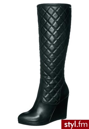 zign Kozaki na koturnie czarny (631327) - Kozaki Buty Moda