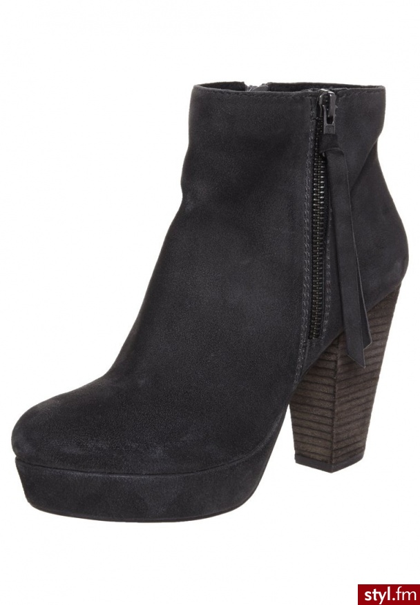 Spm Bilbao Botki Na Platformie Szary - Botki Buty Moda