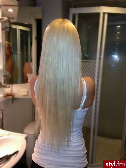 Blond Rozpuszczone Proste Na co dzień Długie Fryzury