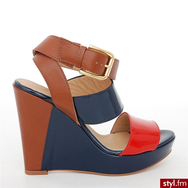 Venezia SANDAŁY NA KOTURNIE 502 ROS-BL-CA - Koturny Buty Moda
