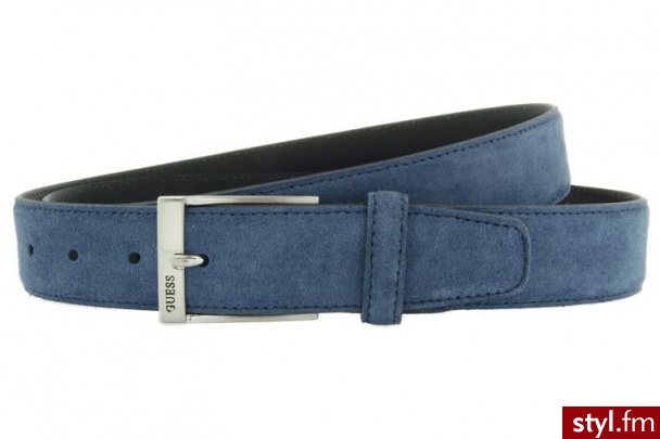 Guess GRANATOWY PASEK ADJUSTABLE BELT BLUE - Paski Dodatki Moda