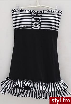 Czarny top bez ramiączek. - Pozostałe Ciuchy Moda