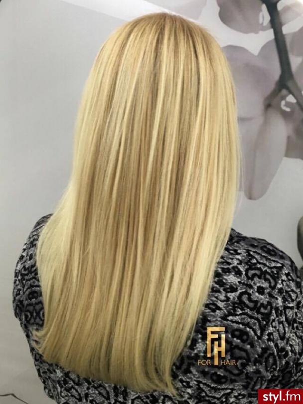 blond z refleksami - Blond Rozpuszczone Proste z grzywką Na co dzień Długie Fryzury