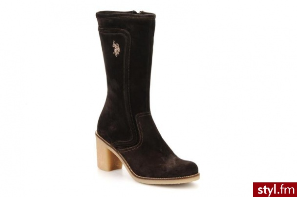 U.S Polo Assn. PÓŁBUTY I BOTKI ALVINA BY (BRĄZOWY) (Brązowy) - Botki Buty Moda