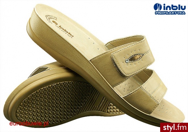 INBLU Damskie Klapki Letnie INVR17026 Beżowe - Klapki Buty Moda