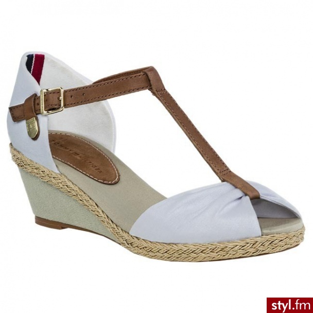 TOMMY HILFIGER Sandały Elsa 3 FW56815399 White 100 - Sandały Buty Moda