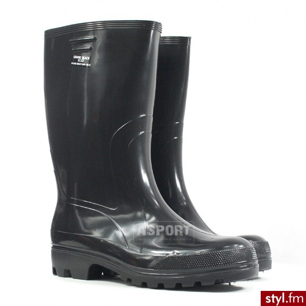 Demar Buty gumowe kalosze męskie GRAND czarne  152 - Kalosze Buty Moda
