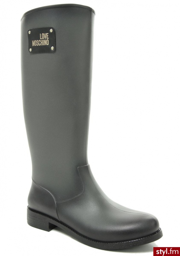 LOVE MOSCHINO KALOSzE STIVALED.LAV19/30 GOMMA SF.GRIGIO - Kalosze Buty Moda