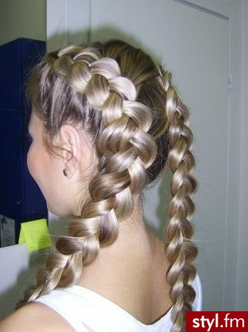 Blond Warkocze Proste Na co dzień Długie Fryzury