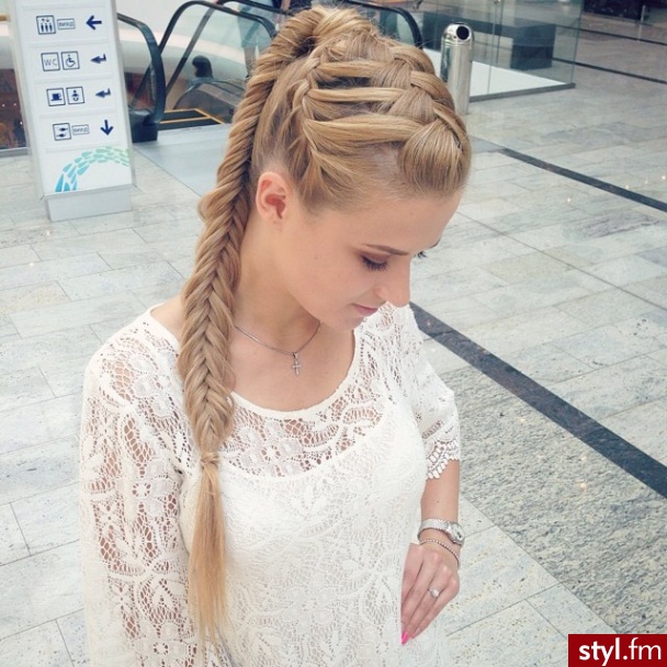 Blond Warkocze Proste Na co dzień Długie Fryzury