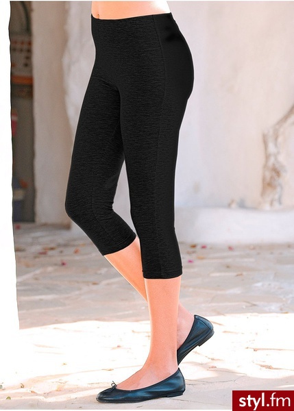 Bonprix Legginsy 3/4 (2 pary w opak.) brunatne +  903939_13815 Odcienie szarości i srebra - Leginsy Spodnie Moda
