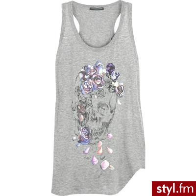 Alexander McQueen Peony skull cotton tank - Polyvore. Pobrano ze strony: http://www.polyvore.com/alexander_mcqueen_peony_skull_cotton/thing?id=18830849 - Pozostałe Ciuchy Moda