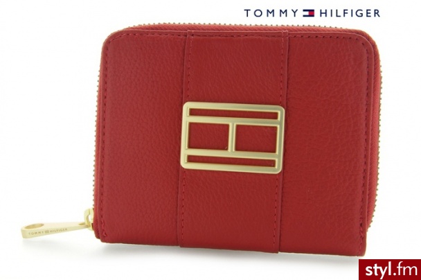 PORTFEL TOMMY HILFIGER NAOMI MEDIUM ZIP AROUND RED - Portfele i etui Dodatki Moda
