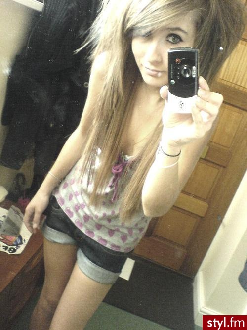 Blond EMO Alternatywne Średnie Fryzury