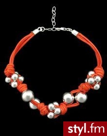 Srebrne Kule bransoletka orange - Bransoletki Biżuteria Moda