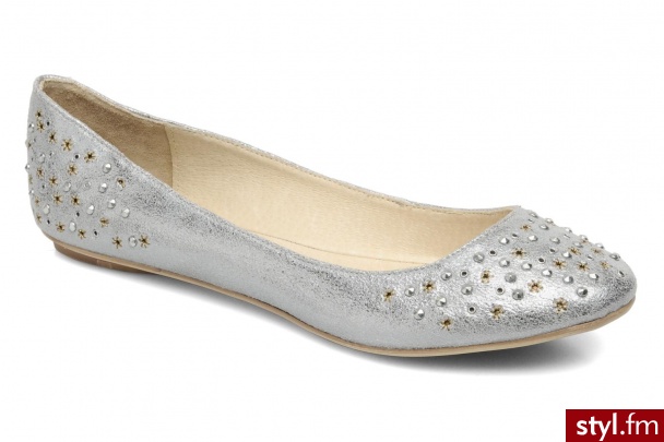 Bronx Balerinki BX275 (Srebrny) - Balerinki Buty Moda