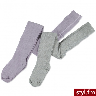 NAME IT Girls Kids Rajstopy SOLIDE kolor lila i szary różnokolorowy - Rajstopy Bielizna Moda