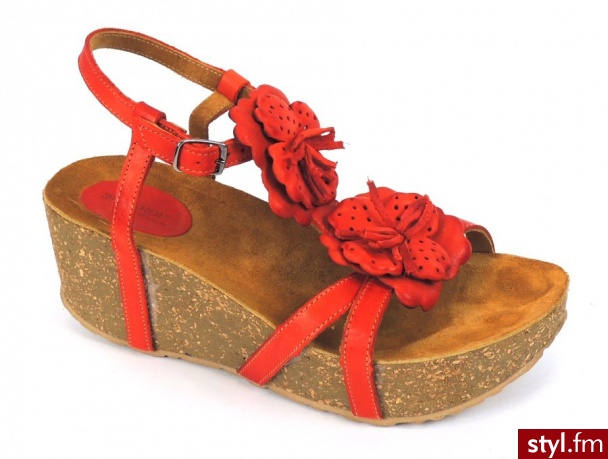 Lemar Sandały na koturnie 1470728D - Koturny Buty Moda