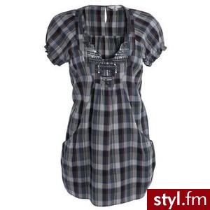 Petite grey check embellished tunic - Polyvore. Pobrano ze strony: http://www.polyvore.com/petite_grey_check_embellished_tunic/thing?id=14908134 - Pozostałe Ciuchy Moda