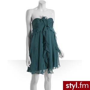 Badgley Mischka Platinum Label teal silk chiffon draped ruff... - Polyvore. Pobrano ze strony: http://www.polyvore.com/badgley_mischka_platinum_label_teal/thing?id=15636030 - Pozostałe Ciuchy Moda