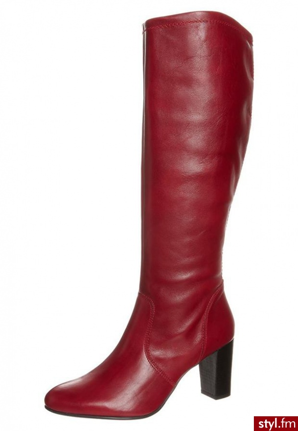 Pier One Kozaki czerwony - Kozaki Buty Moda