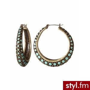 Lucky Brand Turquoise Set Enamel Hoop Earrings - Polyvore. Pobrano ze strony: http://www.polyvore.com/lucky_brand_turquoise_set_enamel/thing?id=11739834 - Pozostałe Dodatki Moda