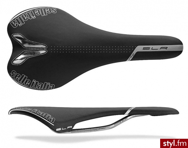 Selle Italia Siodło Slr Tt 2011 Czarne Z Białym Paskiem - Paski Dodatki Moda