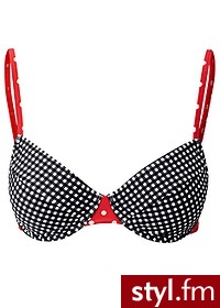 Bonprix Biustonosz bikini czarno-biały 943057_2064 - Na plażę Bielizna Moda