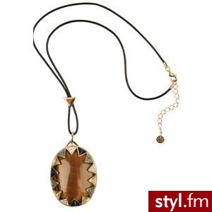 House of Harlow 1960 14KT Gold Tiger's Eye and Crystal Necklace - Polyvore. Pobrano ze strony: http://www.polyvore.com/house_harlow_1960_14kt_gold/thing?id=11516509 - Misz-masz