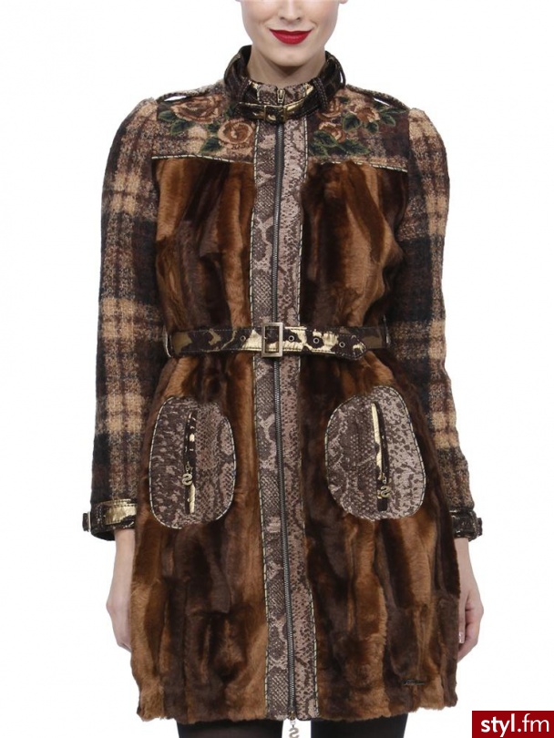 Desigual Płaszcz Asha brązowy 44 - Płaszcze Okrycia Moda