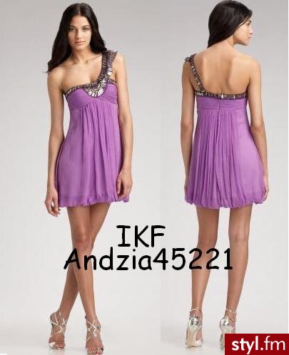 Beaded One-Shoulder Silk Dress  cena $358.00 - Pozostałe Ciuchy Moda