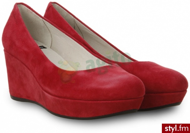 VAGABOND Czółenka yowla na koturnie czerwone 901855 - Czółenka Buty Moda