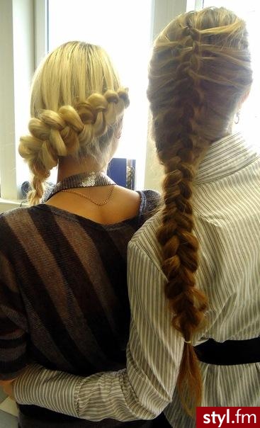 Blond Warkocze Proste Na co dzień Długie Fryzury