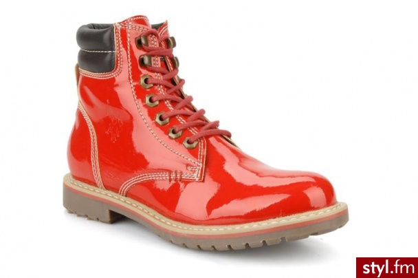 U.S Polo Assn. PÓŁBUTY I BOTKI ALFREDA PATENT BY (CZERWONY) (Czerwony) - Botki Buty Moda