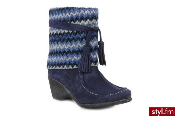 Mikaela PÓŁBUTY I BOTKI FLOCK BY MIKAELA (Niebieski) - Botki Buty Moda