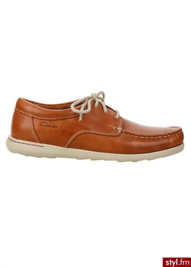 CLARKS Półbuty redruth go koniakowy Mokasyny Odcienie beżu i brązu - Półbuty Buty Moda