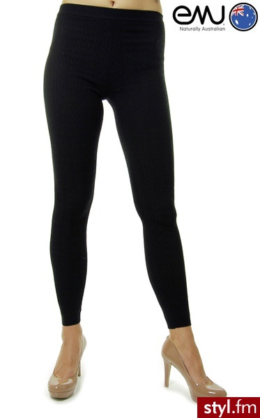 Emu LEGGINSY DOVER CABLE LEGGING BLACK - Emu Buty Moda