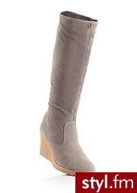Bonprix Kozaki szary 942455_25179 - Koturny Buty Moda