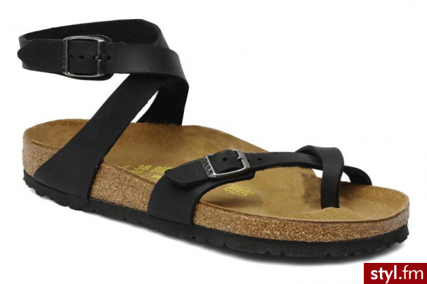 Birkenstock Klapki i japonki Yara Cuir W (Czarny) - Klapki Buty Moda