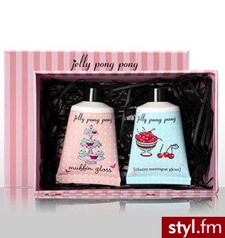 Błyszczyki Jelly Pong Pong o smaku muffinki i wisienki. Cena: £17.75 - Misz-masz