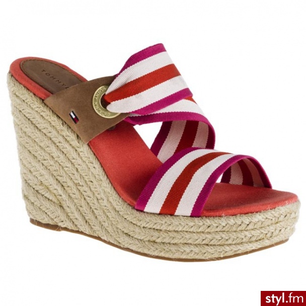TOMMY HILFIGER Espadryle Estelle 10 FW56815472 260 Różowy/Beżowy/Pomarańczowy (Bright Pink) 260 - Pozostałe Buty Moda