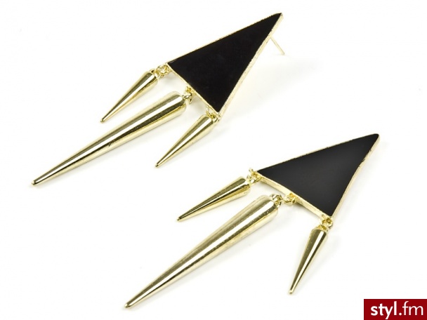 Iloko KOLCzYKI BLACK SPIKE - Kolczyki Biżuteria Moda