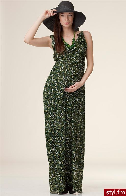 Mama i Ja odzież ciążowa Ophelia 02 sukienka (zielony-wzór) - Pozostałe Spódnice Moda